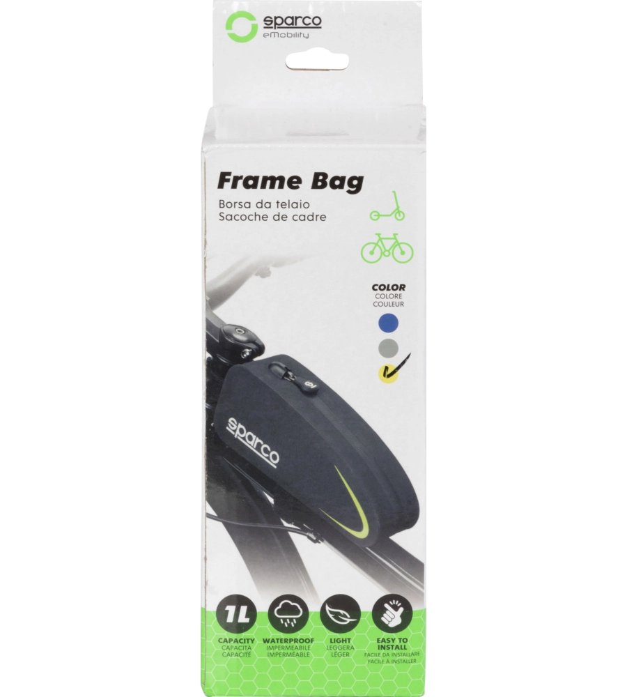 Borsa da telaio per bici sparco in nylon , 21,5x5,5x8,5 cm